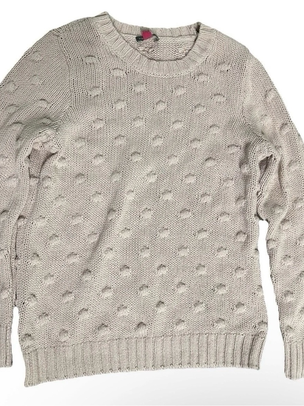 Women’s Vince Camuto Pink Sweater With Polka Dots Knitted On Size Medium